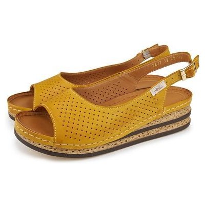 Vlnka Dámské kožené sandály Elena žlutá – Zbozi.Blesk.cz