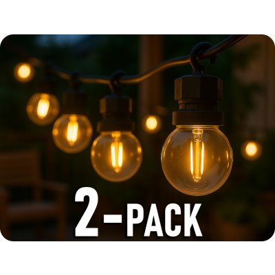 V-TAC LED světelný řetěz, 5m, 10x0.4W, 550lm, IP44, 3000K/2-PACK! – Zboží Dáma