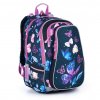 Školní batoh Topgal batoh s motýlky a fialovými detaily Lynn 21007 G modrá