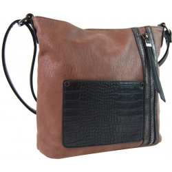 Dámská crossbody kabelka s čelní kroko kapsičkou F-014 starorůžová