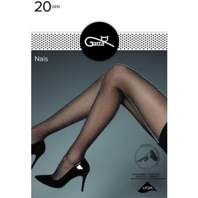 Gatta Nais 20 DEN punčochové kalhoty nero-silver/černá-stříbrná – Zboží Dáma