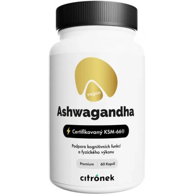Citronek Ashwagandha KSM66 500 mg Adaptogen pro stres a výkon 60 veganských kapslí – Hledejceny.cz
