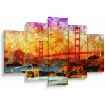 Obraz - Golden Gate, San Francisco, Kalifornie, pětidílný 150x105 cm – Hledejceny.cz