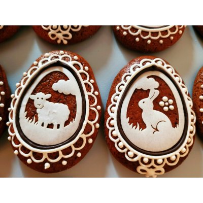 Meduňka pekařství perníkářství Zdobený perník Velikonoční Vajíčko se zajíčkem bez barviv 15 g – Hledejceny.cz