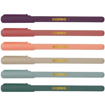 Kores K0 Pen Vintage Style sada 6 retro barev se zlatým potiskem