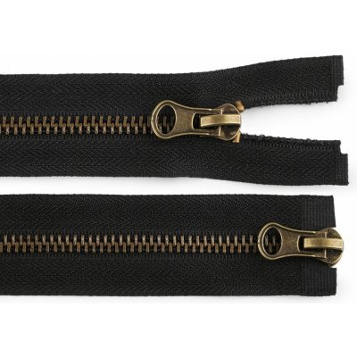 Zip staromosazný No 5 dělitelný 2 jezdce / dvoucestný 80 cm - černá – Hledejceny.cz