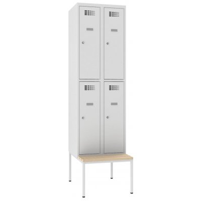 Malow Šatní skříň dělená Sus 322 W s lavičkou P321 W šířka 600 mm – Zboží Mobilmania