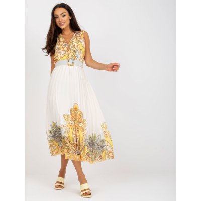 Italy Moda Bílošaty s mandalovým vzorem a plisovanou sukní dhj-sk-13128.61 žluté