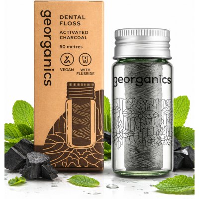 Georganics Přírodní zubní nit s aktivním uhlím a fluoridem 50 m – Hledejceny.cz