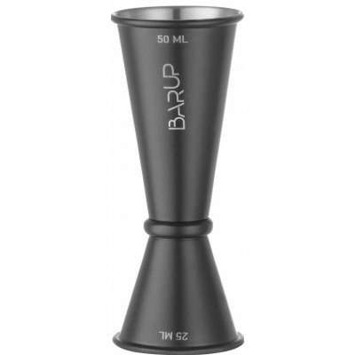Barmanská odměrka s kroužkem, Bar up, 25ml / 50ml, Černá, ø45x(H)110mm – Sleviste.cz