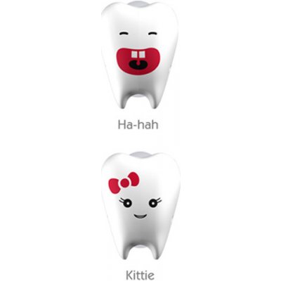 Flipper Zoubek HaHa a Kitty antibakteriální krytky na zubní kartáčky bílé 2 ks