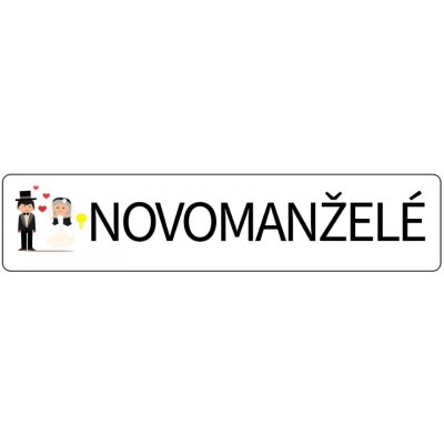 Svatba-eshop Svatební cedulka SPZ Novomanželé se srdíčky - SPZ na svatební auto – Sleviste.cz
