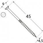 Domax Vrut tesařský na TORX 4x45 mm, žlutý zinek, 200ks – Hledejceny.cz