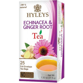 HYLEYS Zelený čaj Green Echinacea & Ginger Root 25 x 1,5 g