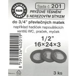 HARTMAN těsnění pryžové s nerezovým sítkem do 3/4" převlečných matek, sada č. 201 – Zboží Dáma