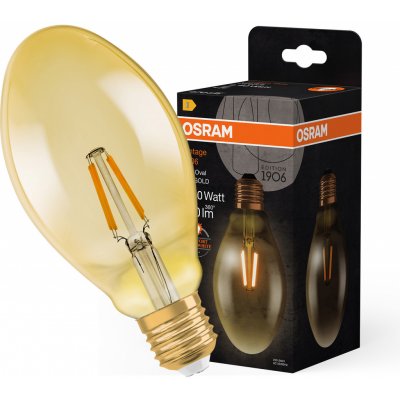 LEDVANCE Žárovka LED 4,5W/825 E27 VINTAGE 1906 filament, oval – Zboží Mobilmania