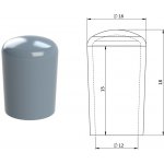 Vnější krytka PVC ø 16 x 18 mm, otvor 12 x 15 mm, šedá