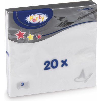 Wimex ubrousky 3V bílé 20ks 33x33cm – Hledejceny.cz