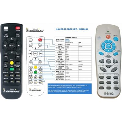 Dálkový ovladač General BenQ MP727, MP735, MP770, SP820, SP840 – Zboží Živě