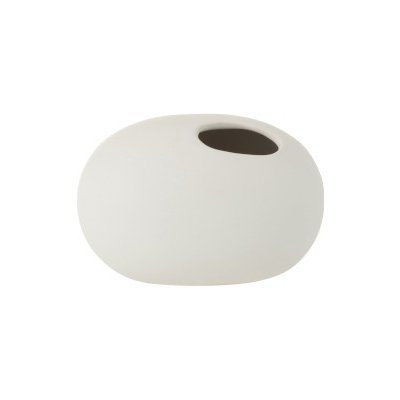 Bílá keramická oválná váza Matt White S - 16*10*11 cm - J-Line by Jolipa – Hledejceny.cz