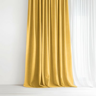 Goldea dekorační závěs marbella - medově žlutý 140x135 cm – Zboží Dáma