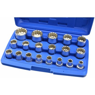 Nástrčné hlavice 8-32mm, sada 19ks, 12-hran v kufru GEKO G13546 – Hledejceny.cz