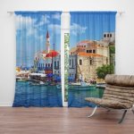Sablio Závěs Domky na pobřeží: 2ks 140x250cm – Hledejceny.cz