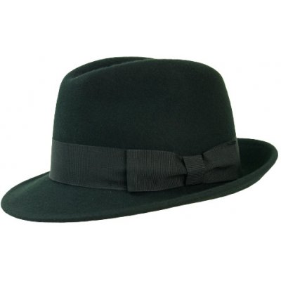 Pánský vlněný klobouk s rypsovou stuhou černý černá