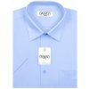 Pánská Košile AMJ pánská jednobarevná košile krátký rukáv JK046 azurová