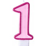 PartyDeco Narozeninová svíčka s číslem 1 růžová – Zboží Mobilmania