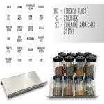 Orion Sada kořenek BLACK 80 ml + 4 ks nerezový organizér na kořenky VASKY 16 ks – Hledejceny.cz