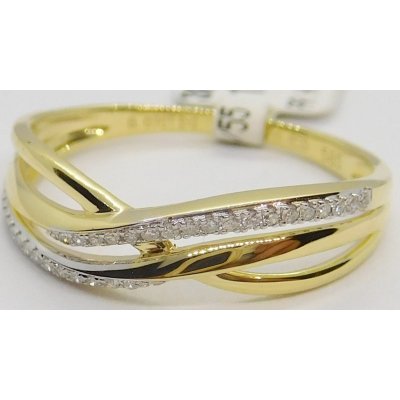 Klenoty Budín zlatý diamantový prsten ze žlutého zlata s diamanty 3818020 – Zboží Mobilmania