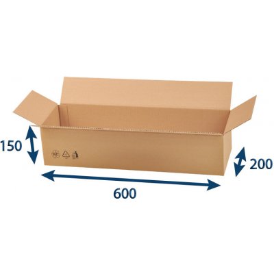 Eobaly.cz kartonová Eobaly.cz krabice 600 x 200 x 150 3VVL 25 ks – Zboží Živě