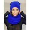 Čepice Fashionweek dámská čepice a šála cashmere touch S2468 Modrá