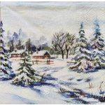 Ubrousek na decoupage vzor 338 zima domečky krajina – Hledejceny.cz
