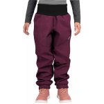 Unuo Dětské softshellové kalhoty s beránkem Light vínová žíhaná – Zboží Dáma