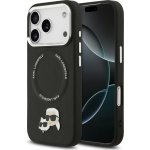 Karl Lagerfeld PU Karl and Choupette Heads Pins MagSafe Zadní Kryt pro iPhone 17 Pro Max Black – Zbozi.Blesk.cz