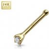 Piercing Šperky4U zlatý piercing do nosu čirý zirkon ZL01041-YG