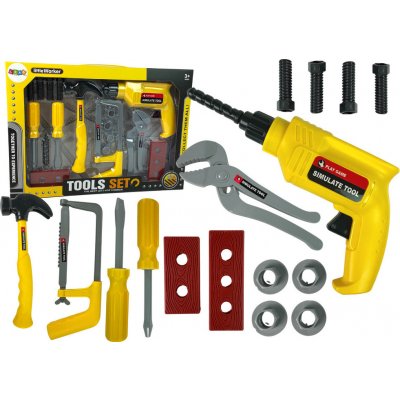 LEANToys Dětská sada nářadí s vrtačkou žlutá – Sleviste.cz