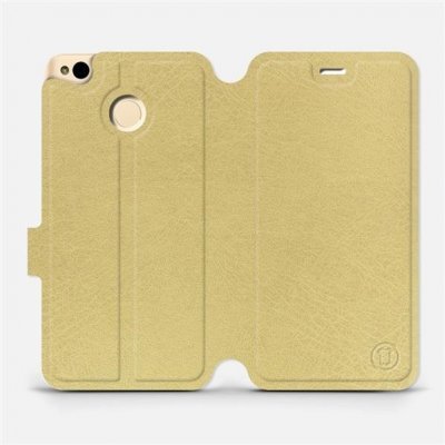 Flip pouzdro Mobiwear na mobil Xiaomi Redmi 4X v provedení C_GOS Gold&Gray (Parádní flipový kryt, obal, pouzdro Mobiwear na mobilní telefon Xiaomi Redmi 4X v provedení C_GOS Gold&Gray s šedým vnitřkem