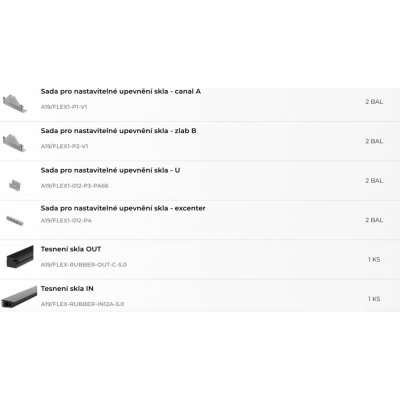 Hahn Steel Sada pro nastavitelné upevnění skla, pro sklo 12mm FLEX1 V délce (m): 5 m – Zboží Mobilmania