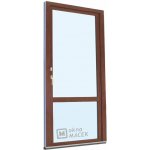Kömmerling balkonové dveře 70 AD OS s příčkou levé ořech/ořech 80 x 210 cm oboustranná klika + FAB + hliníkový práh – Hledejceny.cz