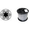 Šňůra a provázek Lano ocelové DIN 3055 (6x7M-FC) PVC čiré, malá cívka 1,5/2,5mm PVC (250m)