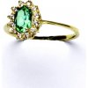 Prsteny Čištín zlatý Kate žluté zlato zirkon emerald čiré zirkony T 1480