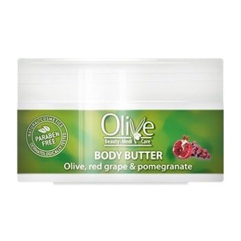 Olive Beauty Medi Care tělové máslo s bio olivovým olejem a výtažky z hroznů a granátového jablka 200 ml