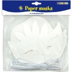 Papírové masky 16 ks cca 20 cm s bílou gumičkou 2471 – Hledejceny.cz