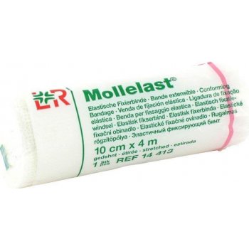 Mollelast obinadlo elastické fixační 10cm x 4m v celofánu 1 ks