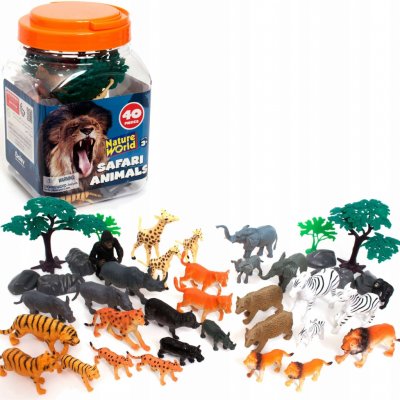 Boley Velká sada Safari Wild Animals figurky zvířat se 40 prvky – Zboží Mobilmania