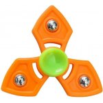 Fidget Spinner trojramenný antistresový spinner s kovovými závažími oranžovo zelený – Sleviste.cz
