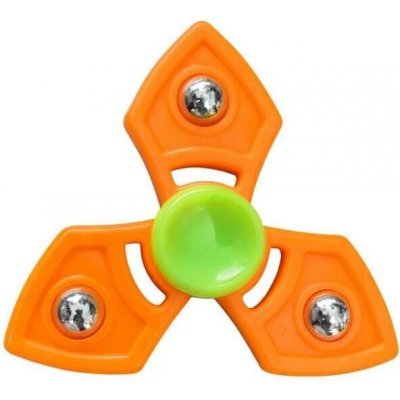 Fidget Spinner trojramenný antistresový spinner s kovovými závažími oranžovo zelený – Sleviste.cz